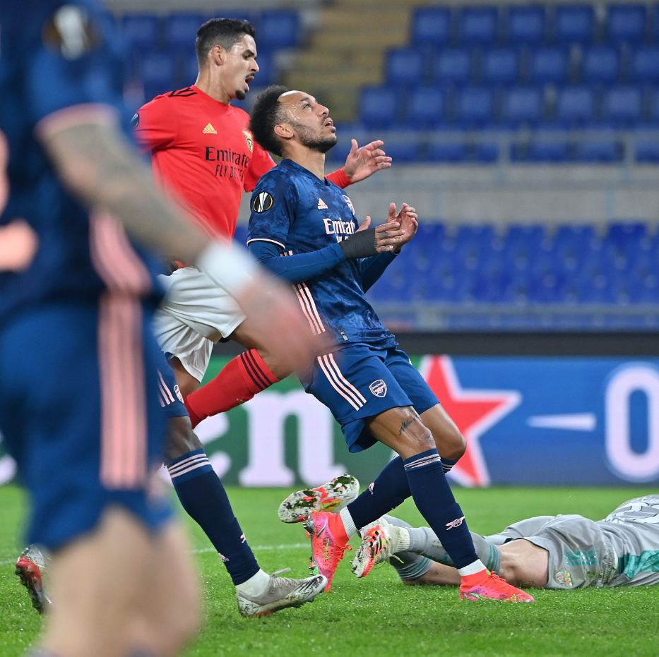 Pierre-Emerick Aubameyang, imediat după ratarea colosală cu Benfica din Europa League