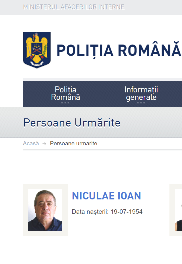 Ioan Niculae, dat în urmărire