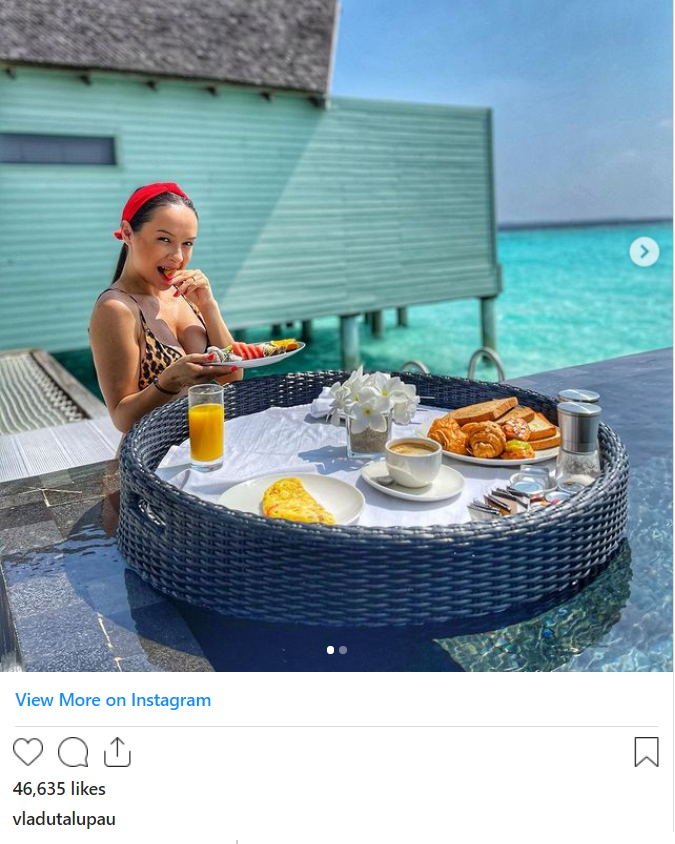 Vlăduța Lupău a fugit cu iubitul fotbalist în Maldive