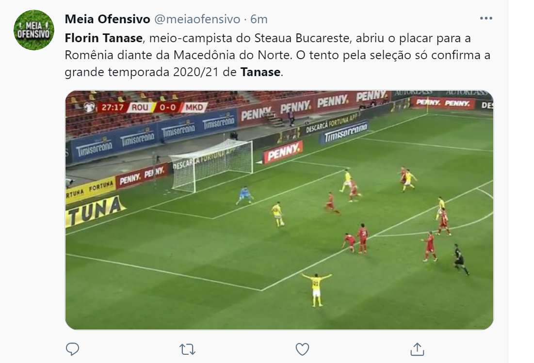 Tănase deschide scorul cu Macedonia de Nord