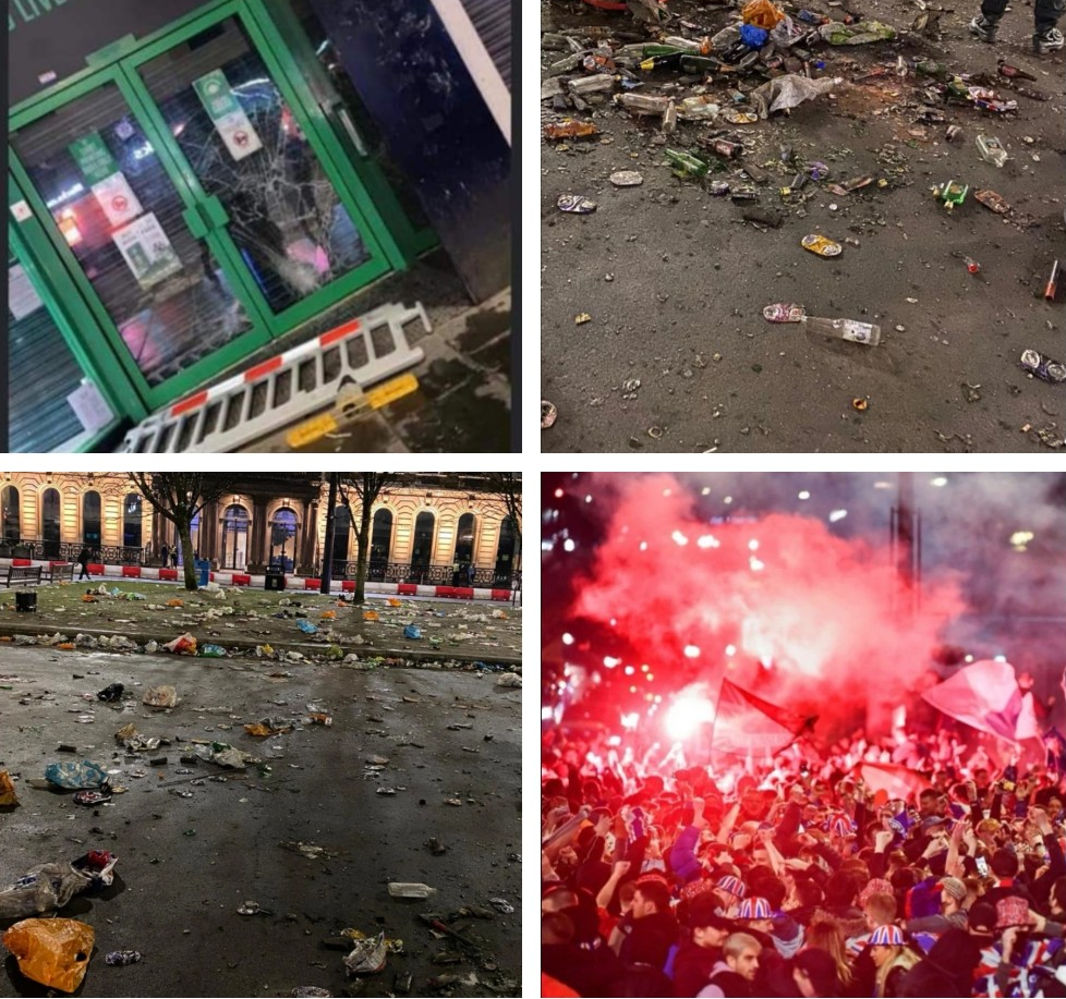 Fanii au făcut dezastru pe străzile din Glasgow, la scurt timp după ce Rangers a cucerit al 55-lea titlu din istorie
