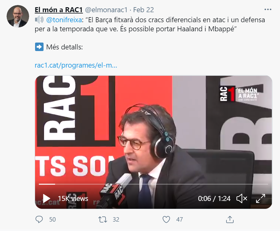 Toni Freixa, candidat la preșidinția Barcelonei, a vorbit despre transferurile lui Haaland și Mbappe pe Camp Nou