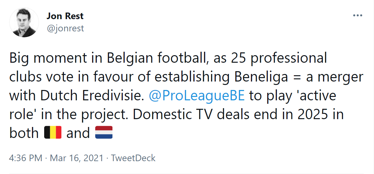 2025 - 2026, primul sezon pentru BeNeLeague?