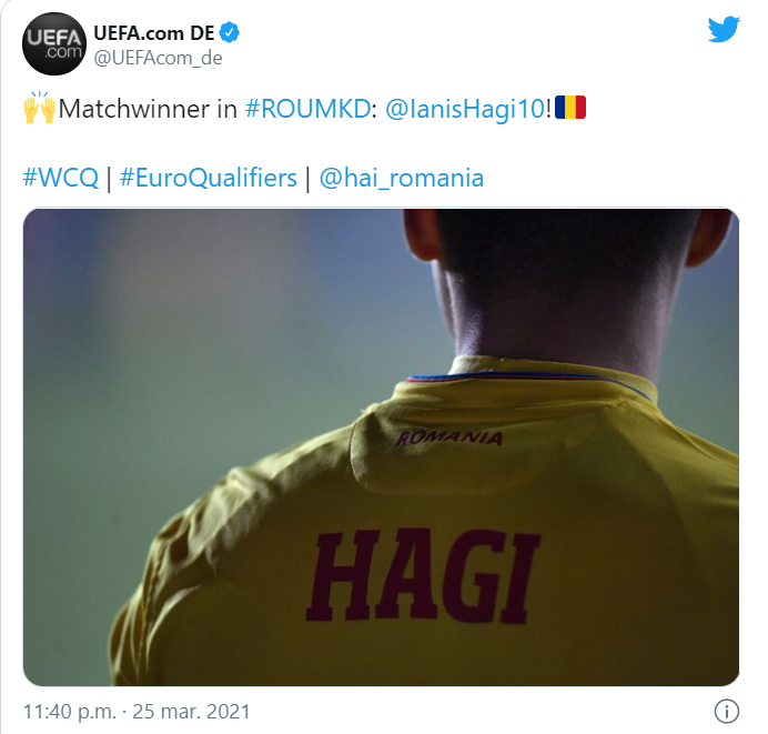 Ianis Hagi a fost ultimul marcator al meciului cu Macedonia de Nord