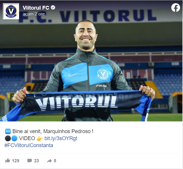 Viitorul l-a transferat pe Marquinhos Pedroso (27 de ani)