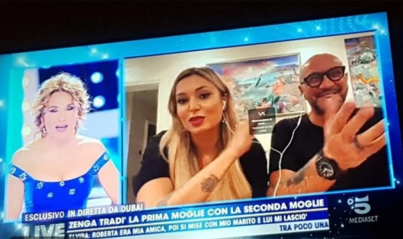 Walter și Raluca Zenga, în direct la o emisiune TV din Italia