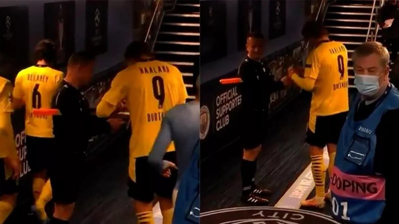 Erling Haaland i-a semnat două cartonașe galbene lui Octavian Șovre. Ambele vor fi scoase la licitație, iar banii vor ajunge la fundația S.O.S Autism Bihor