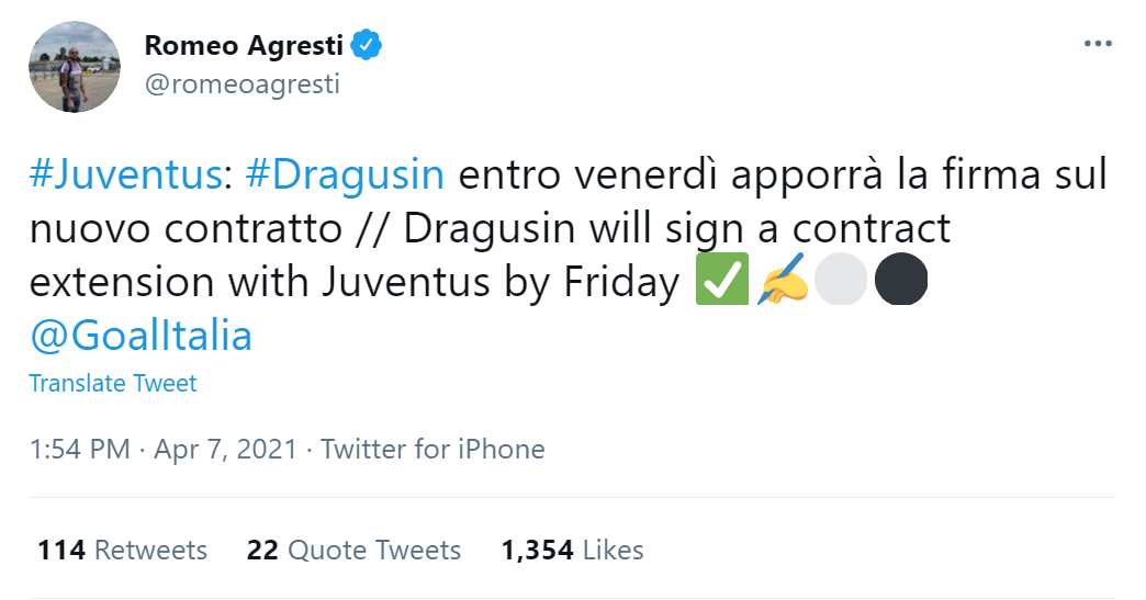 Radu Drăgușin semnează, vineri, un nou contract cu Juventus