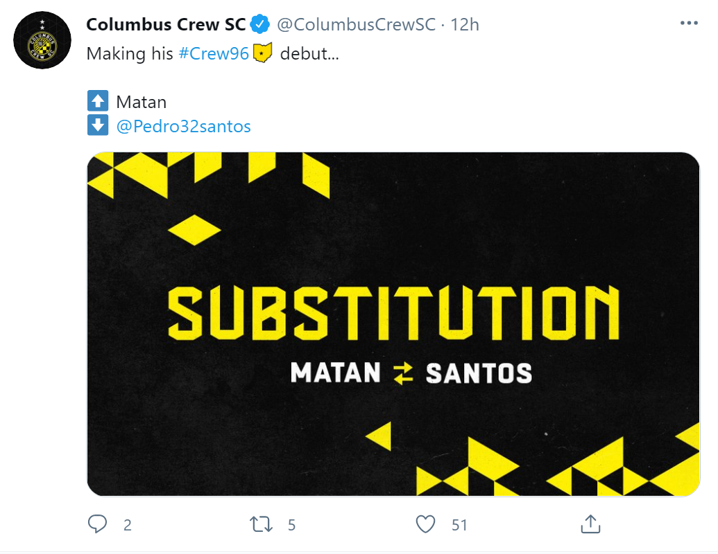 Mățan a debutat pentru Columbus Crew