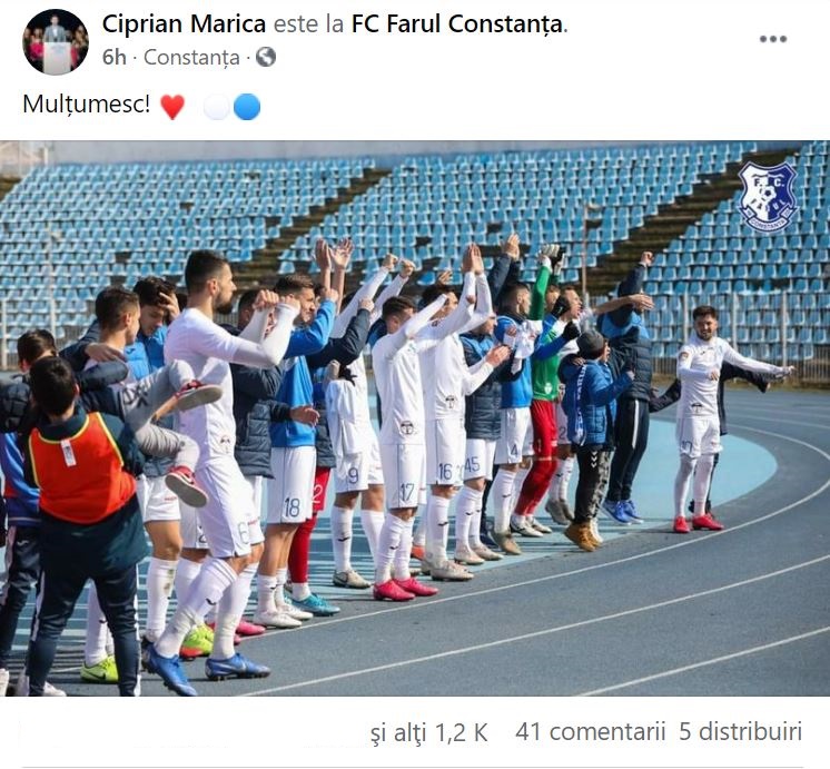 Renunță Ciprian Marica la proiectul Farul Constanța?! Fostul internațional, postare surprinzătoare pe rețelele de socializare