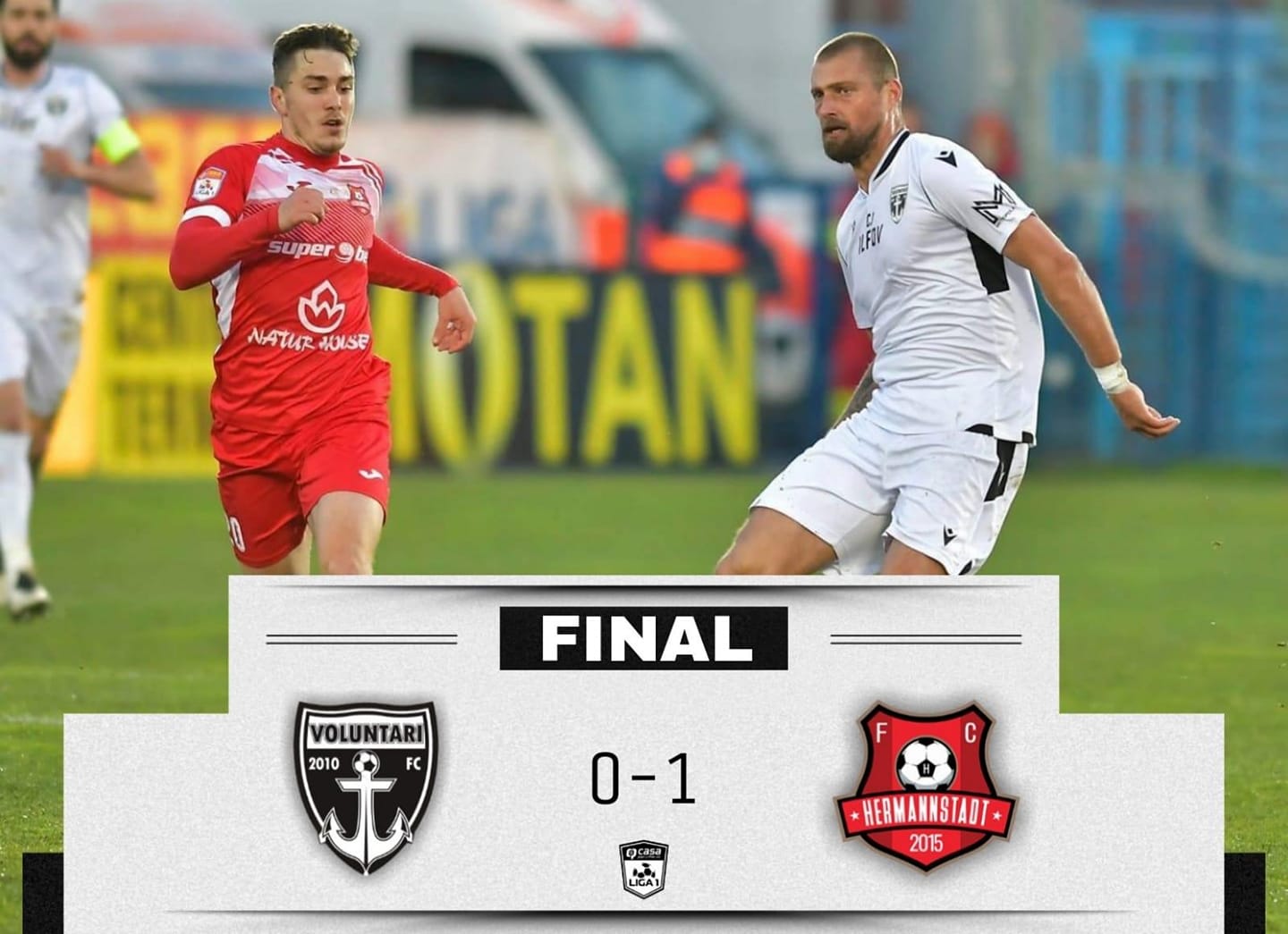 FC Voluntari a pierdut pe teren propriu cu FC Hermannstadt și poate ajunge pe loc de baraj. Sursa foto: Facebook FC Voluntari