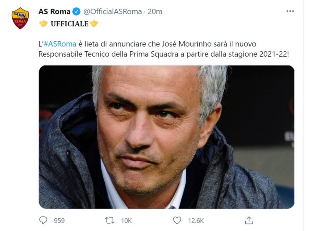 Jose Mourinho a semnat cu o forta din Serie A
