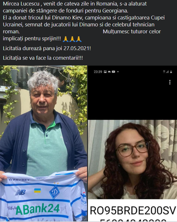 Mircea Lucescu, gest umanitar pentru Georgiana