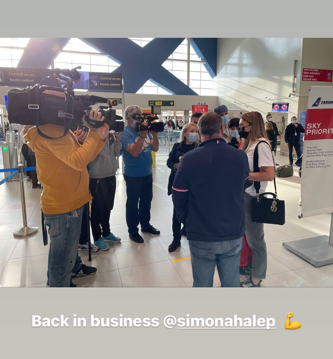 Simona Halep, primele imagini în drum spre Bad Homburg