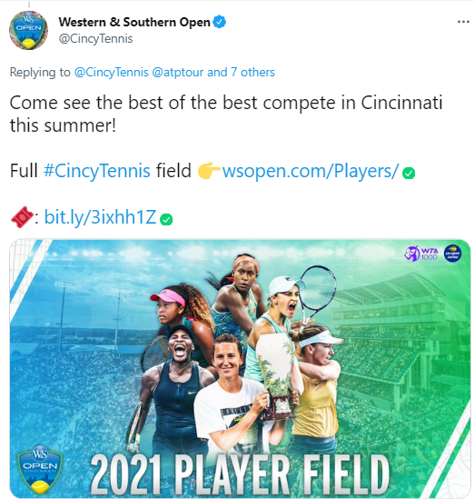 Anunțul făcut de organizatorii turneului de la Cincinnati pe Twitter