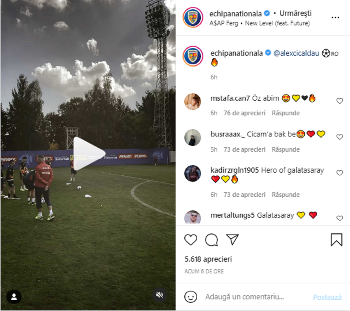 Mesajele transmise de fanii Galatei pentru Alex Cicâldău