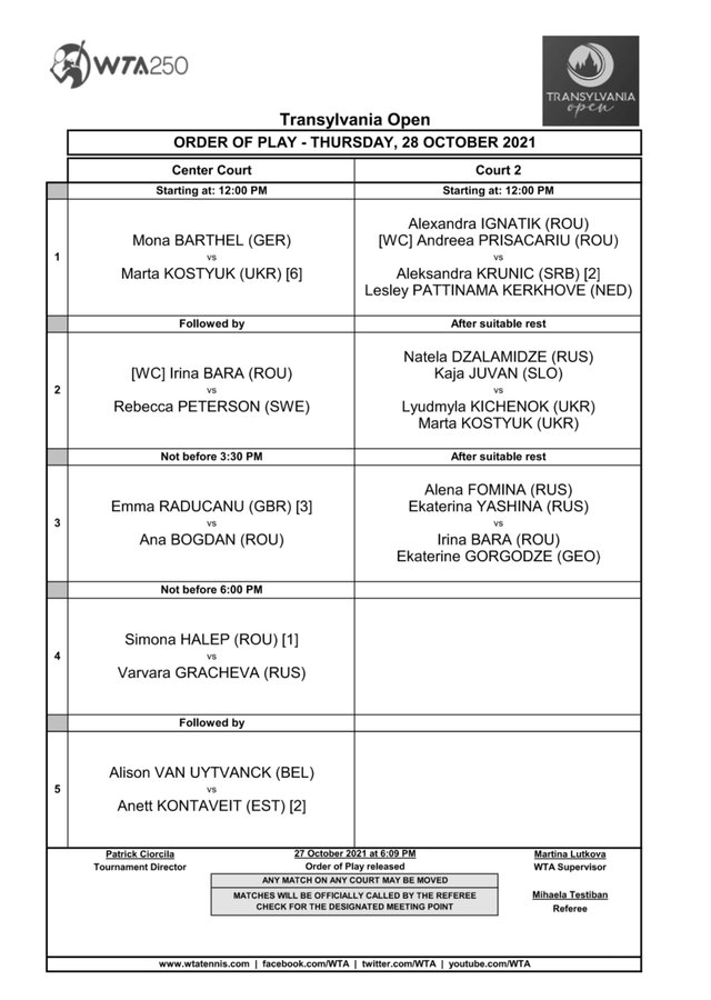 Programul complet al zilei de joi de la Transylvania Open