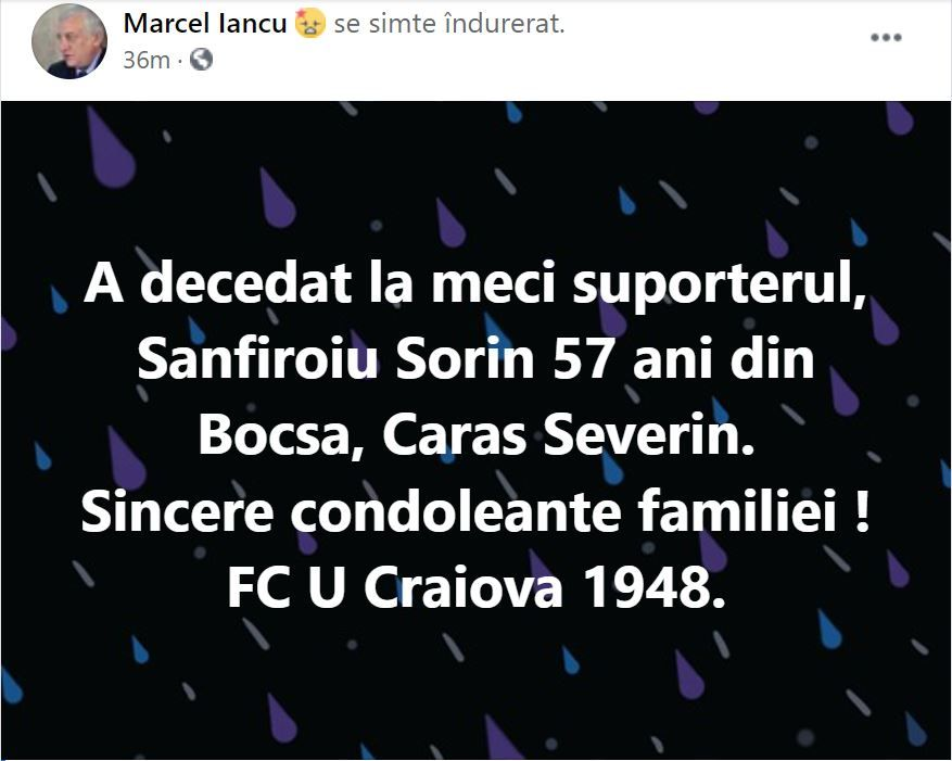 Veste tristă după derby-ul Craiovei. Un suporter a încetat din viață pe stadion