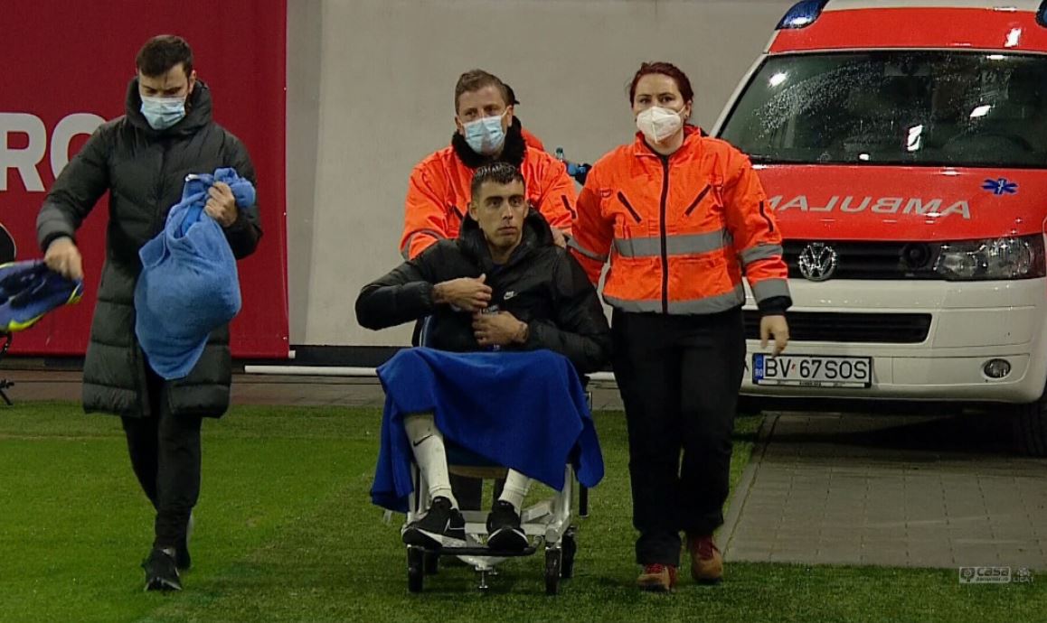 Jefte Betancor, dus la spital. Sursă foto: Digi Sport