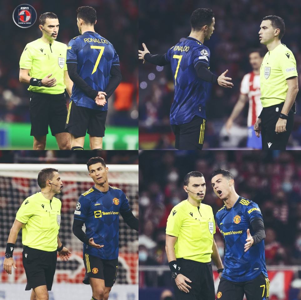 Ovidiu Hațegan, discuție aprinsă cu Cristiano Ronaldo. Sursa foto: Twitter @ESPN_FDJ