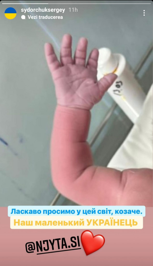 Băiețelul lui Sergiy Sydorchuk s-a născut la București, după ce părinții săi au fugit din calea războiului