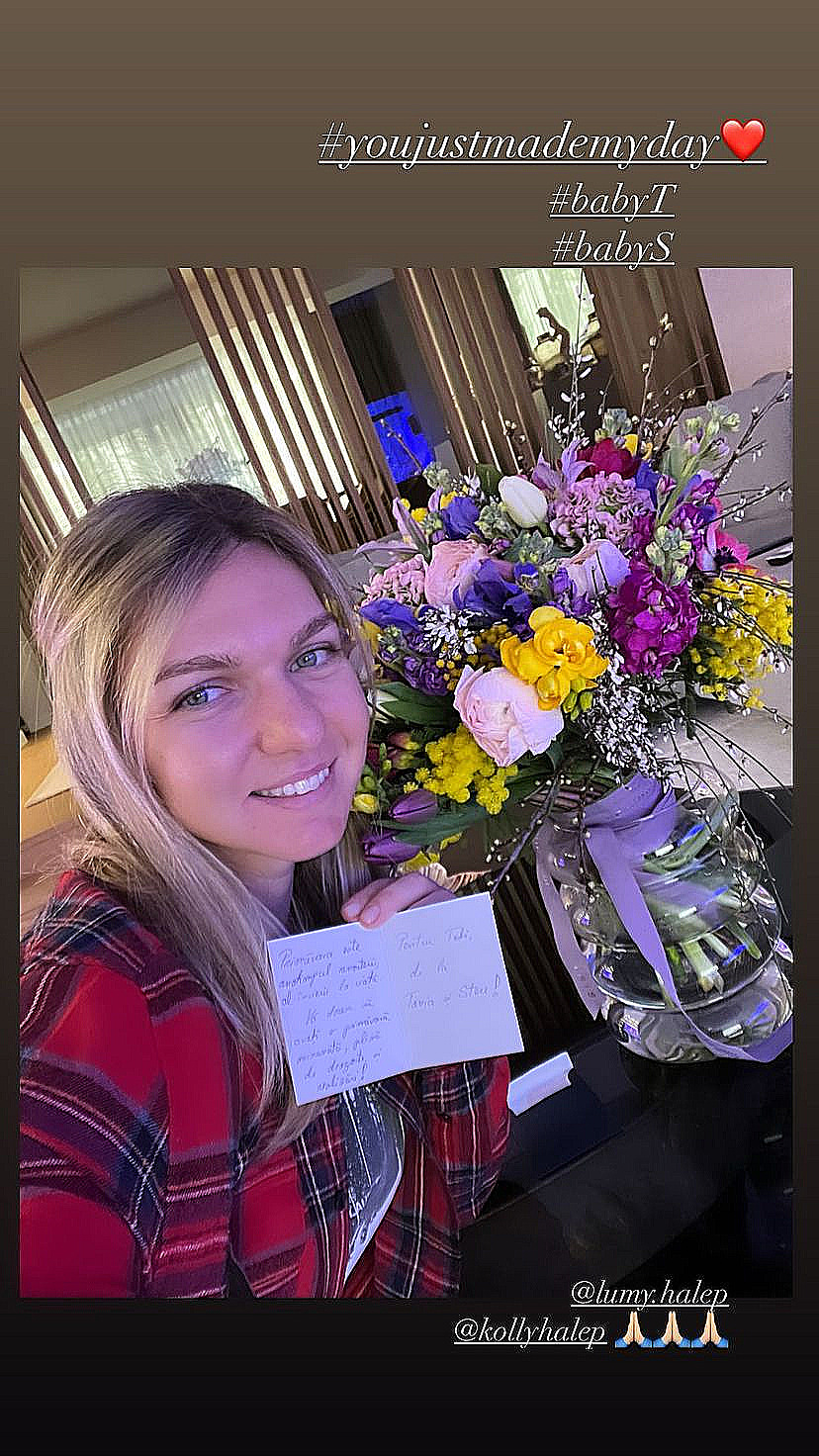 Surpriză pentru Simona Halep de 1 martie. Sursă FOTO: Instagram