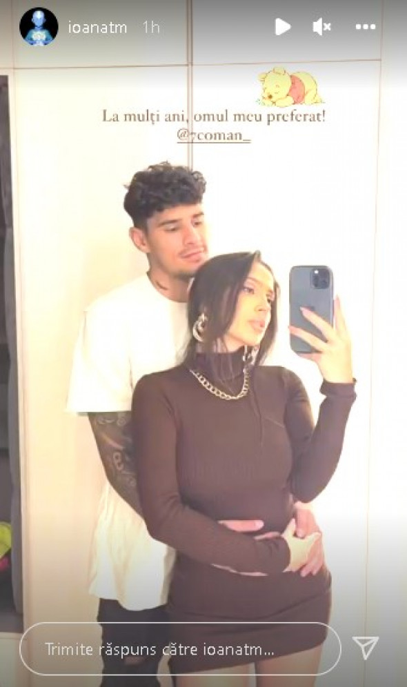 Fotografia postată de prietena lui Florinel Coman, pe care și fotbalistul de la FCSB a distribuit-o pe pagina sa de Instagram