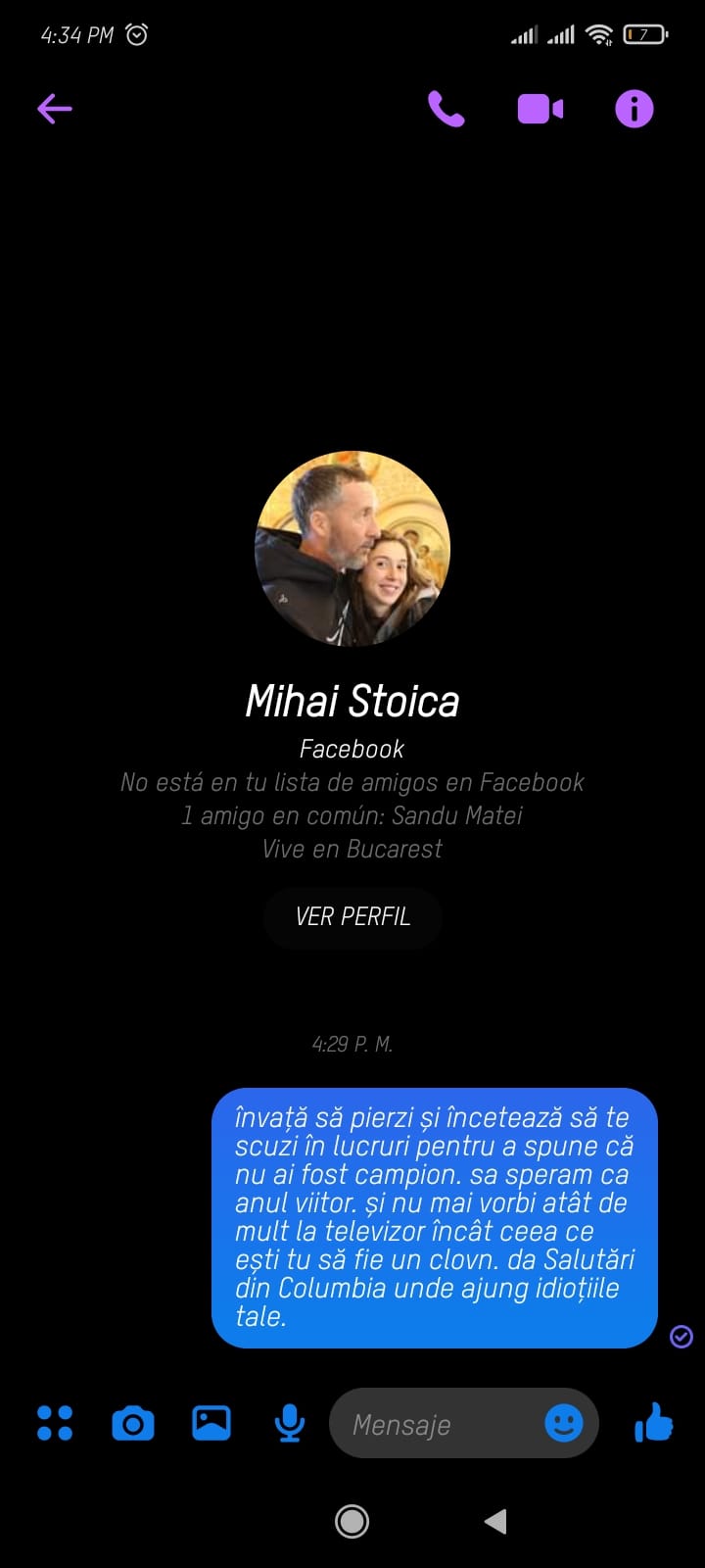 Captura de ecran Osmar Olano