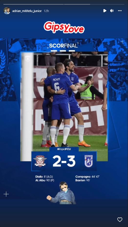 Adrian Mititelu jr, reacție după Rapid - FC U. Craiova 2-3