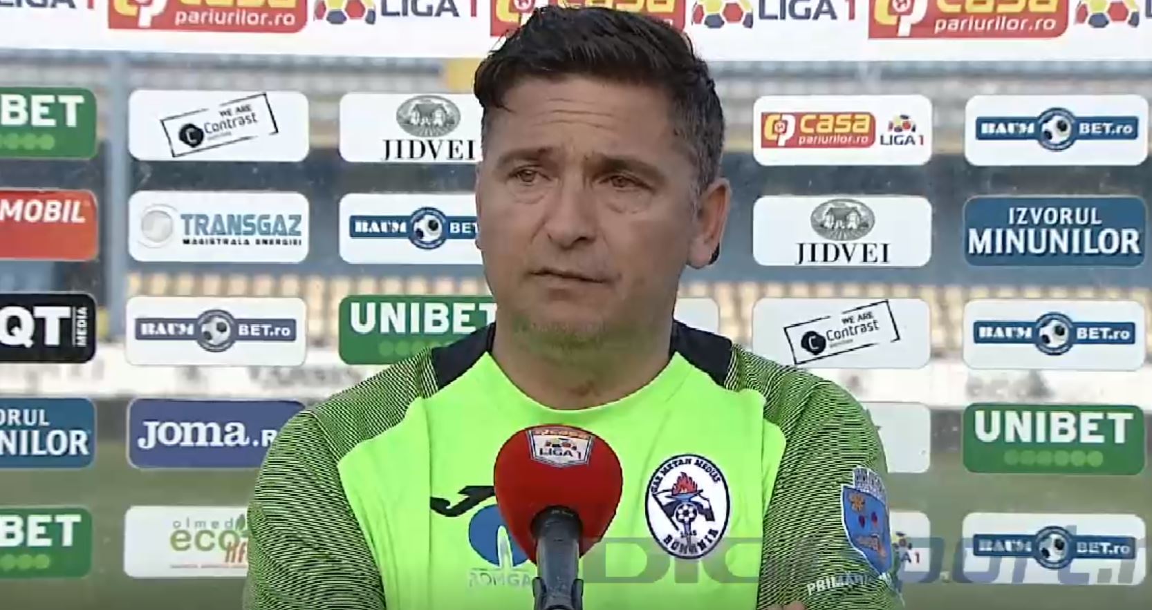 Flavius Boroncoi, în lacrimi după Gaz Metan - Academica Clinceni 4-3. Sursă foto: digisport.ro