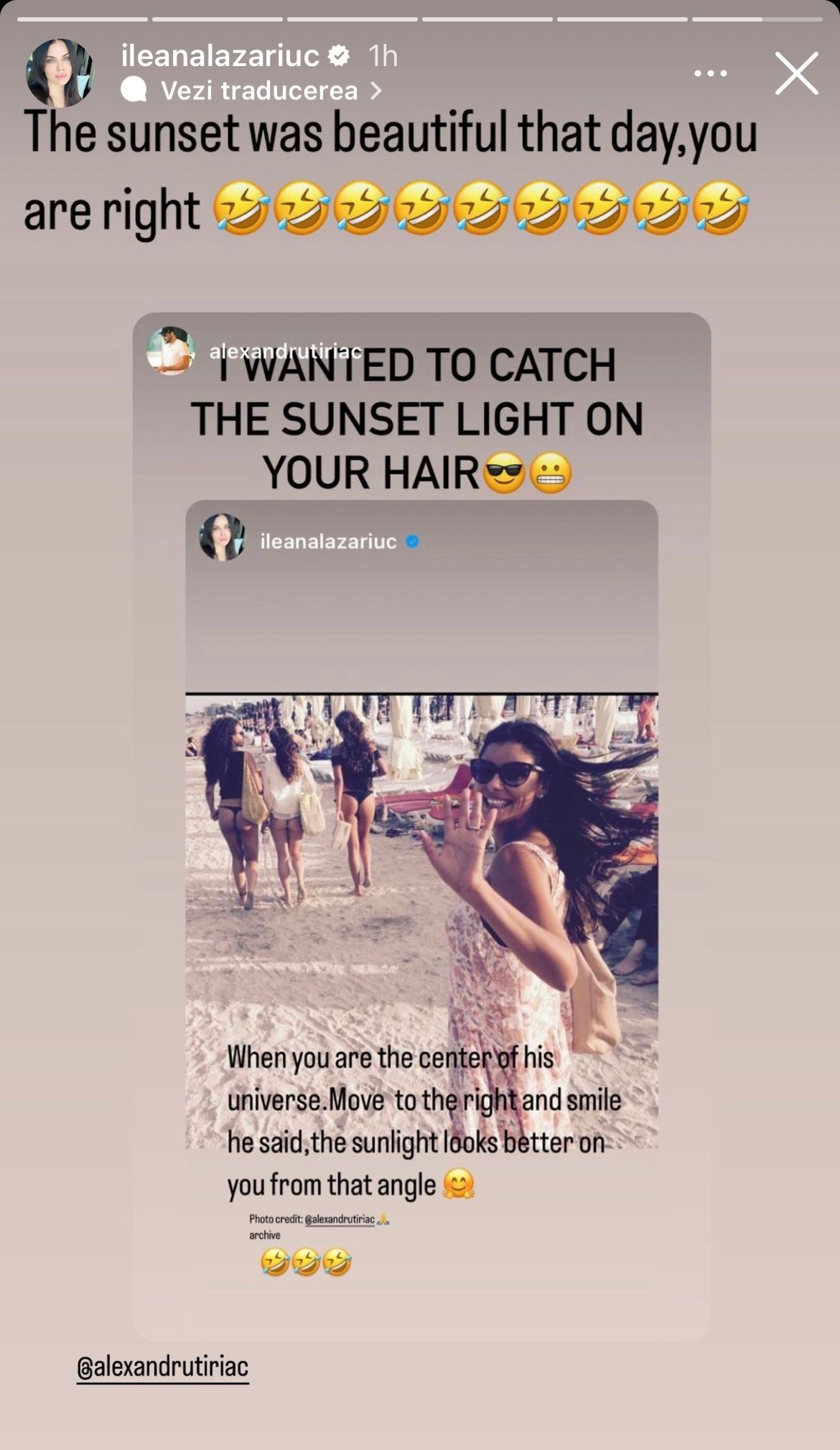 Ileana Lazaiuc, mesaje de dragoste cu fostul soț, Ion Ion Țiriac. Sursa FOTO: Instagram