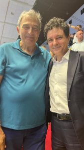 Nicușor Dan, spectator de ”lux” în CSM București - Krim Ljubljana 30-28