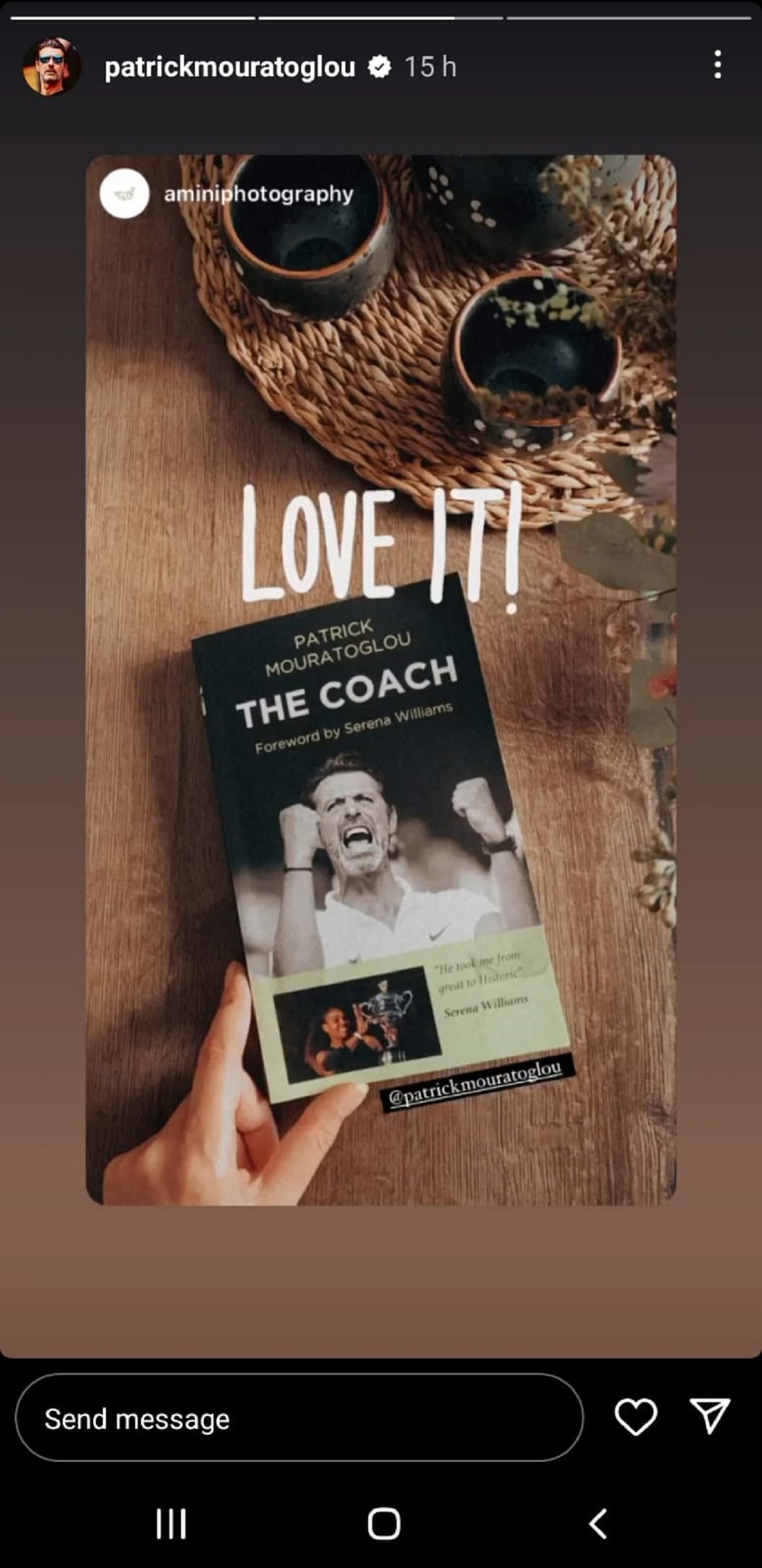 Fotografia postată de Patrick Mouratoglou pe Instagram