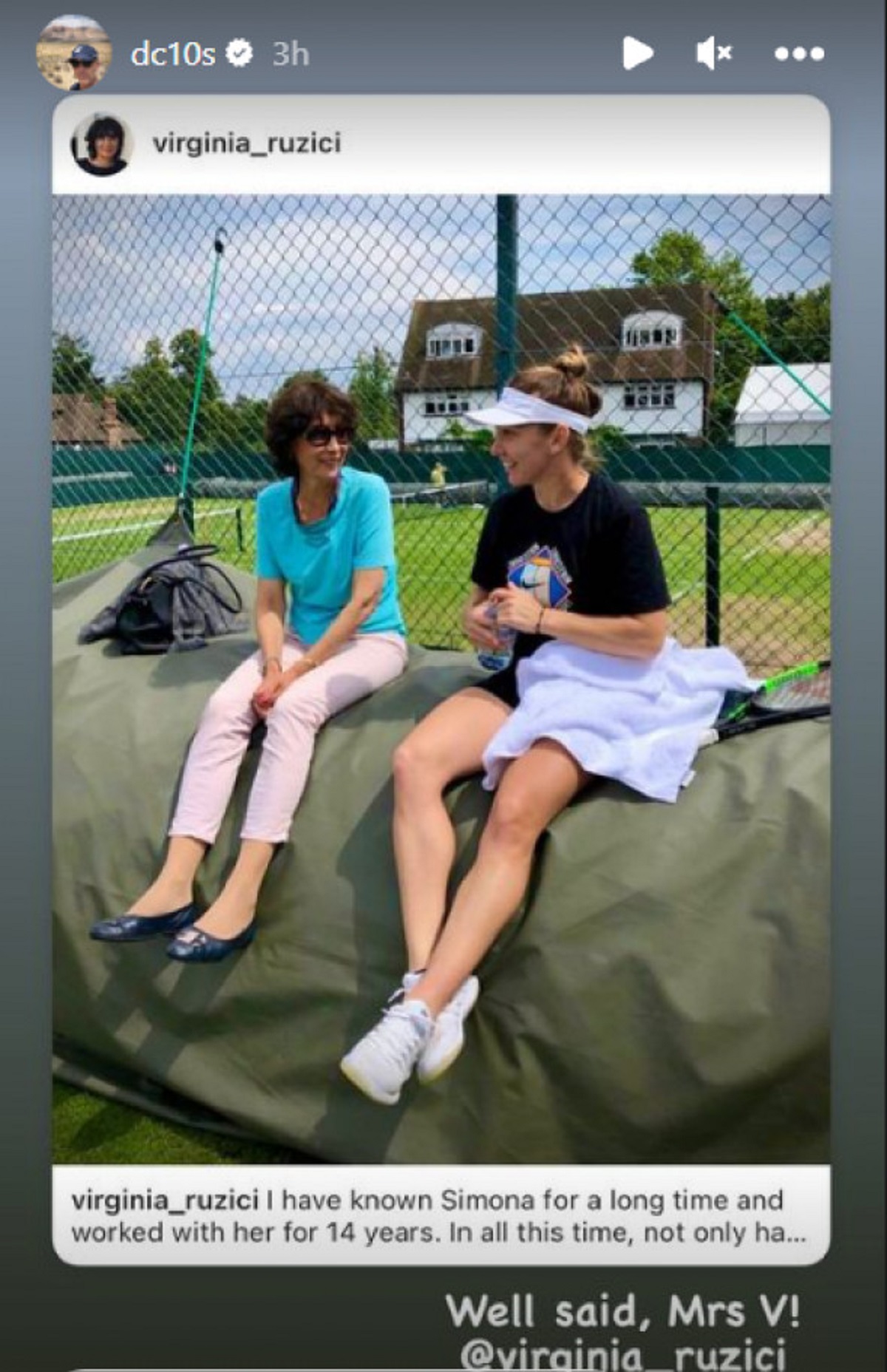 Răspunsul dat de Darren Cahill la mesajul postat de Virginia Ruzici în legătură cu subiectul Simona Halep