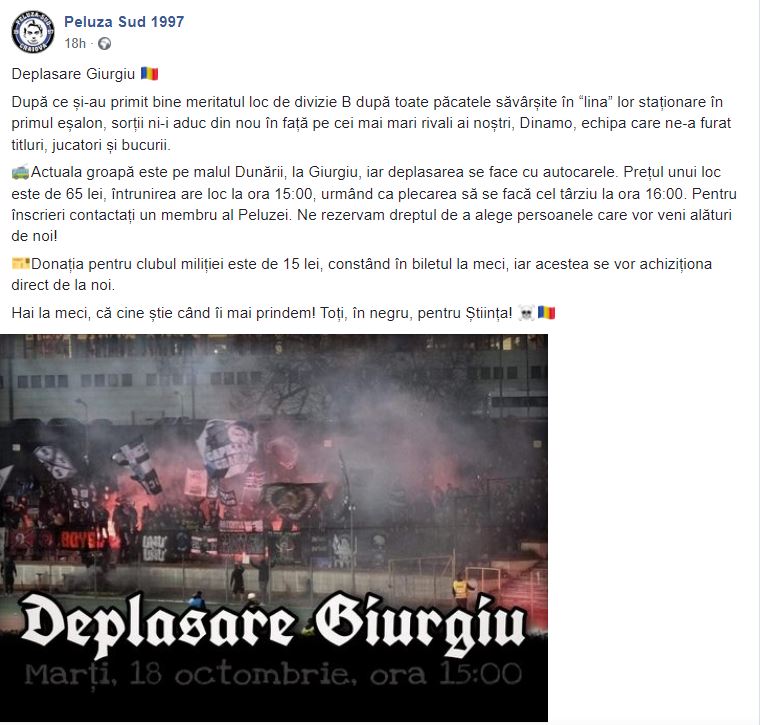 Fanii olteni, ironie la adresa rivalilor înainte de Dinamo - FC U. Craiova