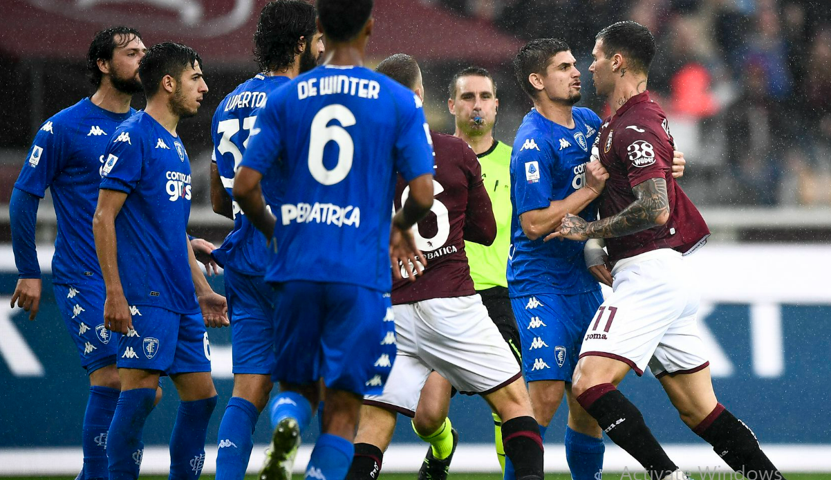 Momentul în care spiritele s-au înfierbântat în prelungirile meciului dintre Empoli şi Monza 