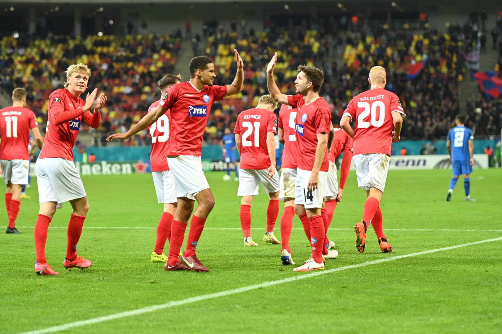 Bucuria celor de la Silkeborg pentru victoria fantastică de la Bucureşti 