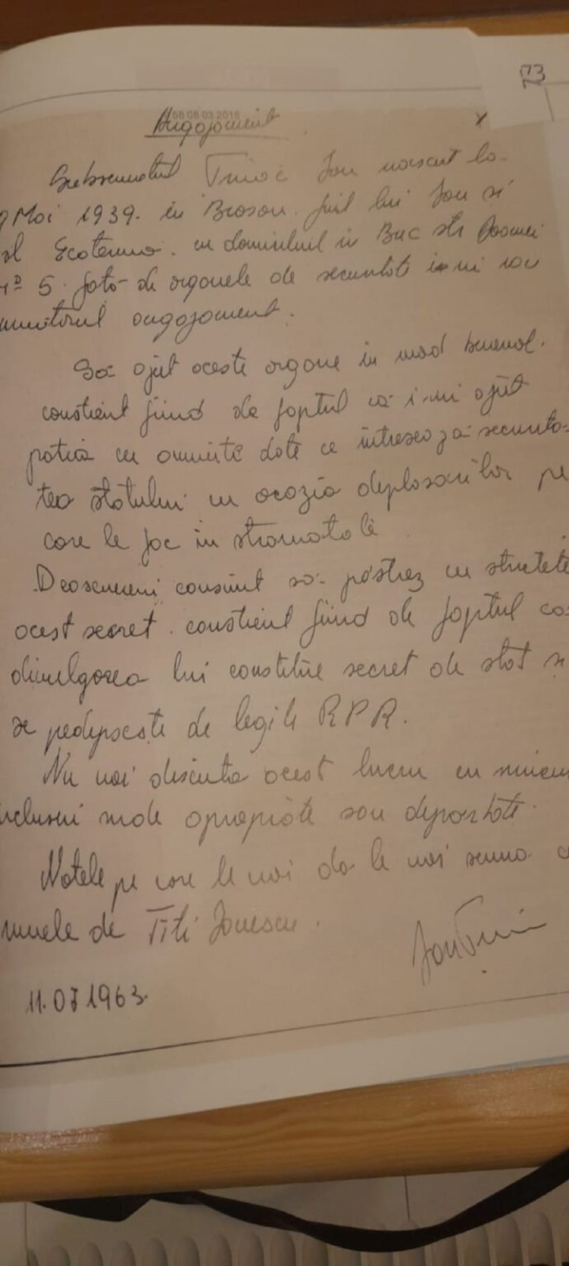 Documentul care ar atesta că Ion Țiriac a fost colaborator al fostei Securități din România