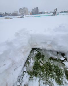 Grosimea zăpezii de pe stadionul ”Areni”