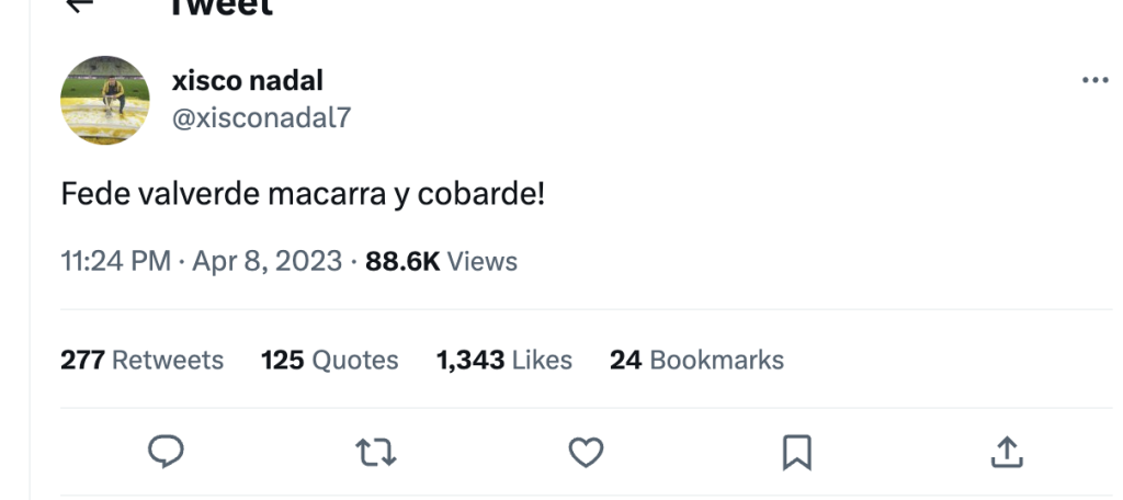 Postarea lui Xisco Nadal de pe Twitter