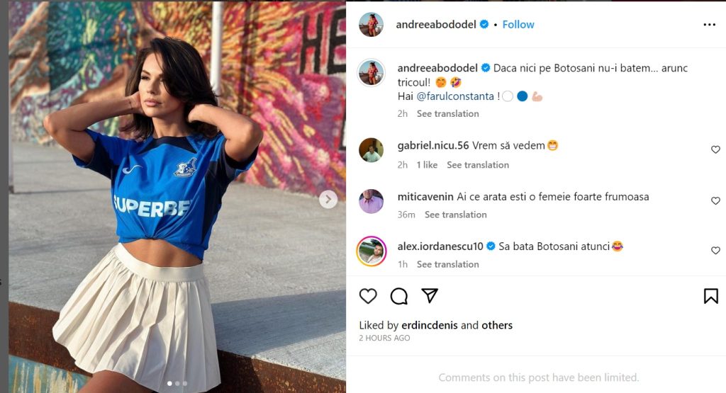 Andreea Bododel pe Instagram