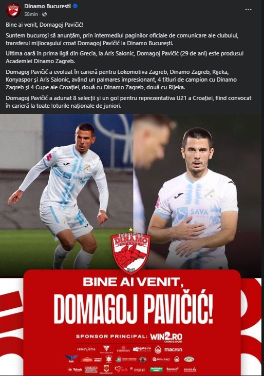 Pavicici a semnat cu Dinamo